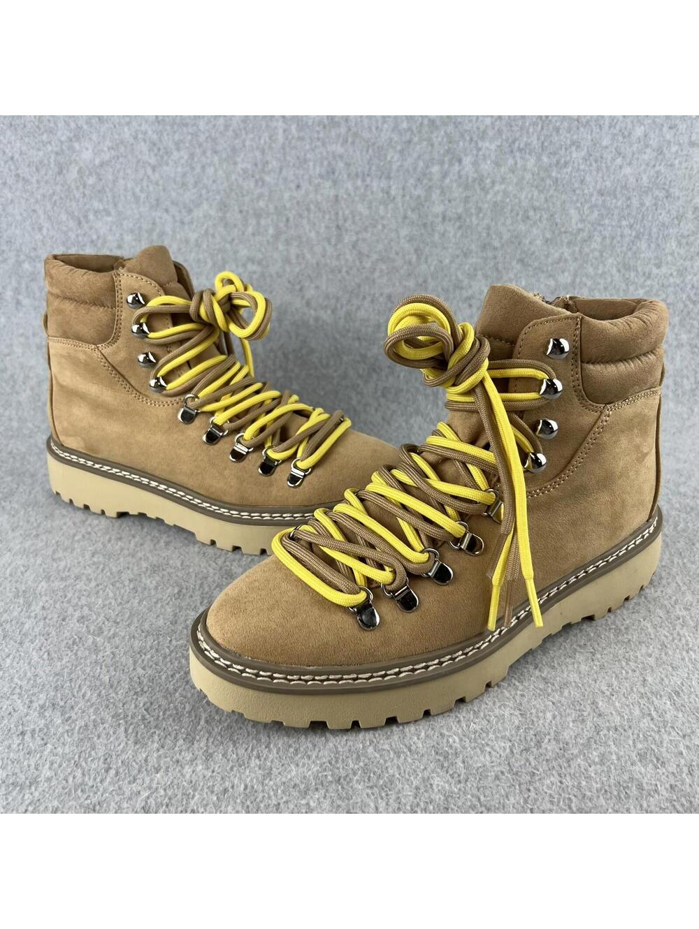 Y2k 90s Madden Girl Combat Boots Lug Sole Women Size 7.5 Chucky Faux Suede